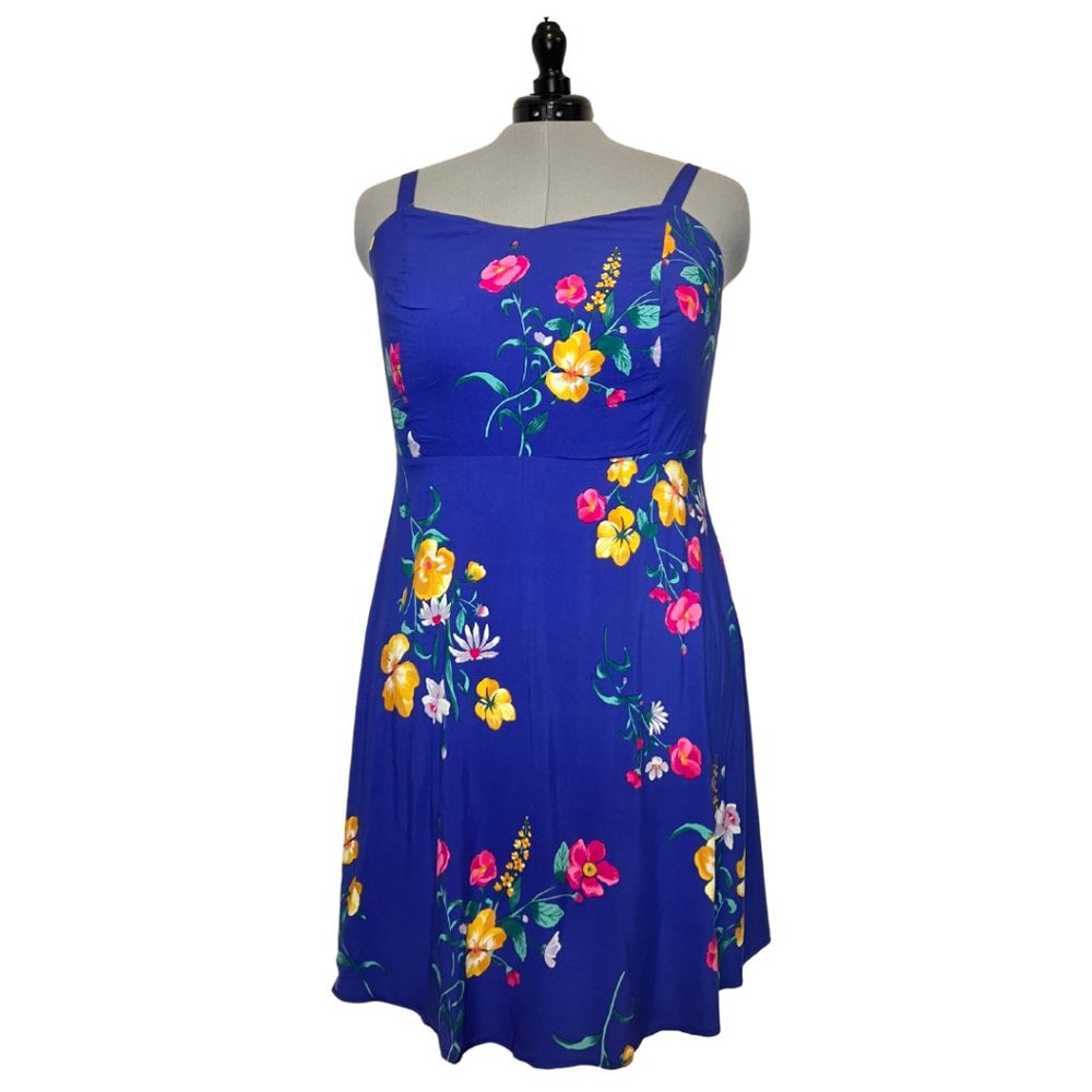 Old Navy Fit and Flare Blue Floral Sundress